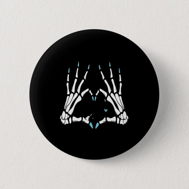 Skeleton Hand Classic Halloween 2 Inch Round Button (Front)