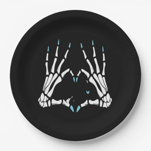 Skeleton Hand Classic Halloween Paper Plate (Front)