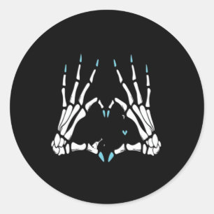 Skeleton Hand Classic Halloween Round Sticker