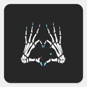Skeleton Hand Classic Halloween Square Sticker