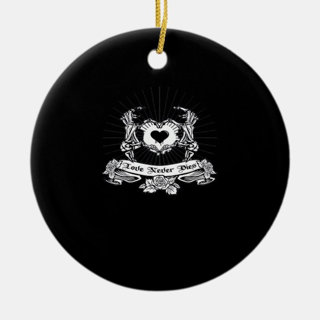 Skeleton Hand Design Classic Ceramic Ornament (Front)