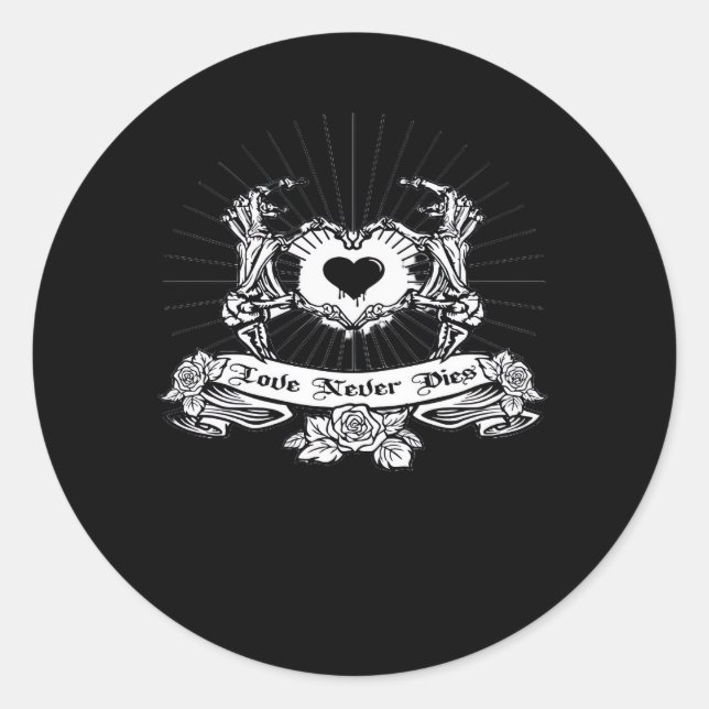 Skeleton Hand Design Classic Classic Round Sticker (Front)