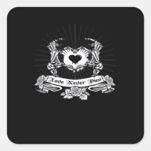 Skeleton Hand Design Classic Square Sticker