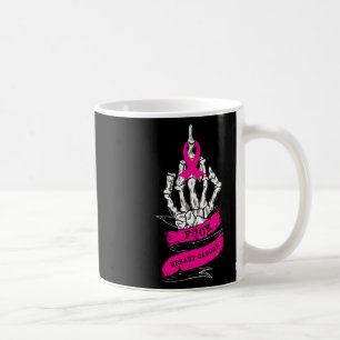 Skeleton Hand For Pink Funny Breast Cancer Awarene Coffee Mug