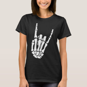 Skeleton Hand Gesture - Rock Skeleton Hand - Hallo T-Shirt