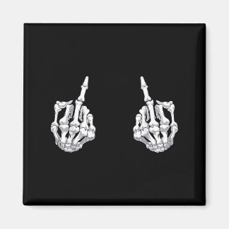 Skeleton Hand Halloween Bones Middle Finger Skull Magnet
