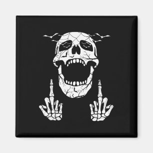 Skeleton Hand Halloween Bones Middle Finger Skull Magnet