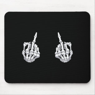 Skeleton Hand Halloween Bones Middle Finger Skull Mouse Pad