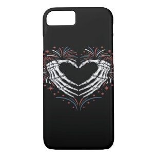 Skeleton Hand Heart 4th Of Usa Patriotic American Case-Mate iPhone Case