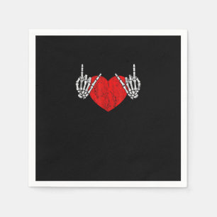 Skeleton Hand Heart And Roll, Valentines Halloween Napkin