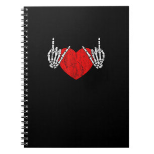 Skeleton Hand Heart And Roll, Valentines Halloween Notebook