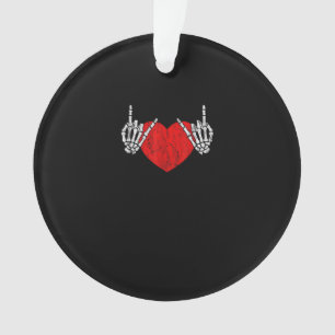 Skeleton Hand Heart And Roll, Valentines Halloween Ornament