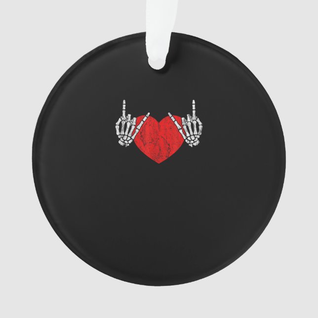 Skeleton Hand Heart And Roll, Valentines Halloween Ornament (Front)