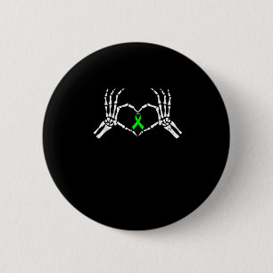 Skeleton Hand Heart Awareness Ribbon 2 Inch Round Button