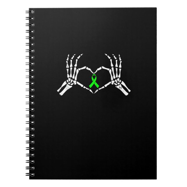 Skeleton Hand Heart Awareness Ribbon Notebook (Front)
