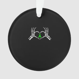 Skeleton Hand Heart Awareness Ribbon Ornament