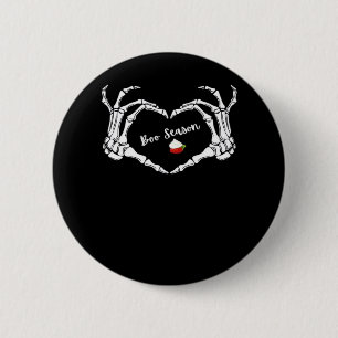 Skeleton Hand Heart Boo Season Classic 2 Inch Round Button
