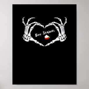 Skeleton Hand Heart Boo Season Classic Poster