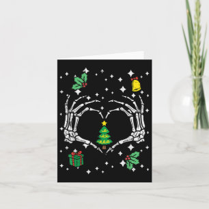Skeleton Hand Heart Christmas Tree Xmas Men Women  Card