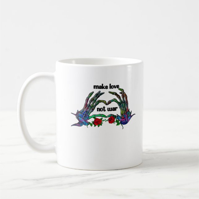 Skeleton Hand Heart Design Coffee Mug (Left)