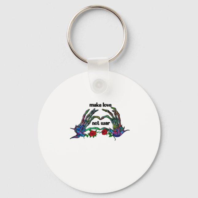 Skeleton Hand Heart Design Keychain (Front)