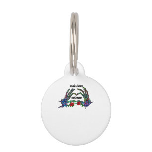 Skeleton Hand Heart Design Pet Tag