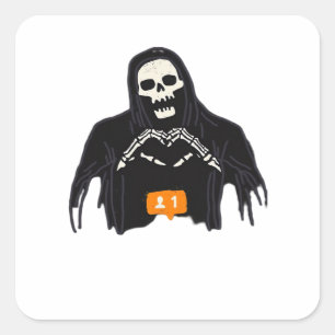 Skeleton Hand Heart Follower Classic Square Sticker