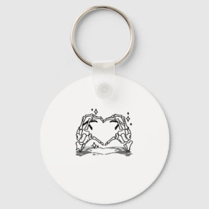 Skeleton Hand Heart Funny Design Keychain