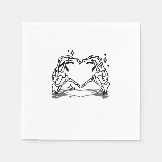 Skeleton Hand Heart Funny Design Napkin (Front)