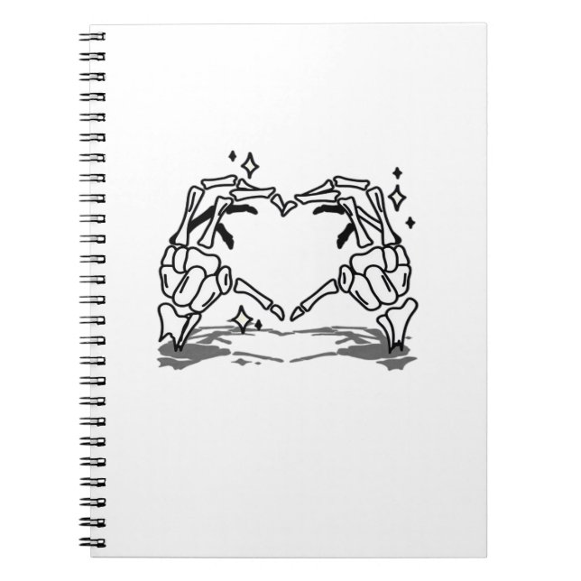 Skeleton Hand Heart Funny Design Notebook (Front)