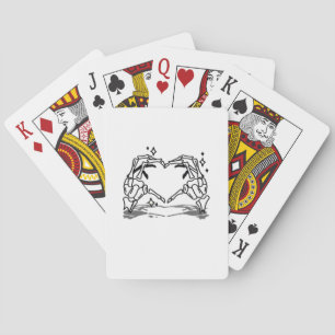 Skeleton Hand Heart Funny Design Style Playing Cards