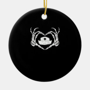 Skeleton Hand Heart - Halloween Costume Nurse Ceramic Ornament