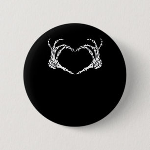 Skeleton Hand Heart Halloween Design 2 Inch Round Button