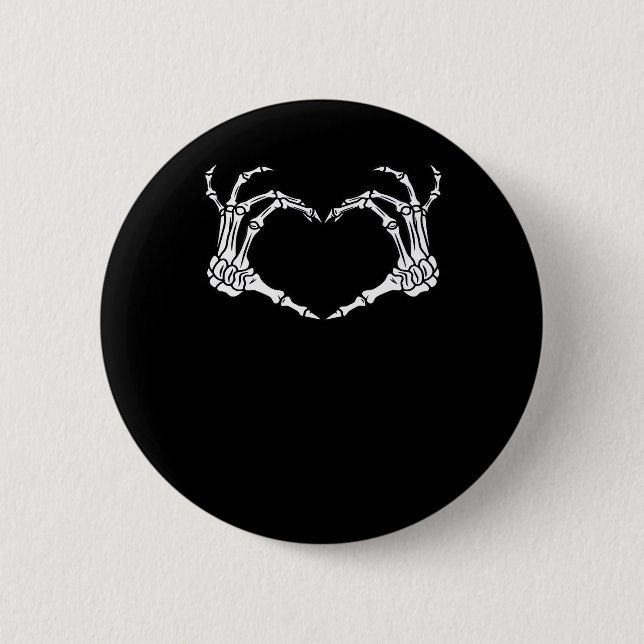 Skeleton Hand Heart Halloween Design  2 Inch Round Button (Front)