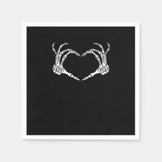 Skeleton Hand Heart Halloween Design  Napkin