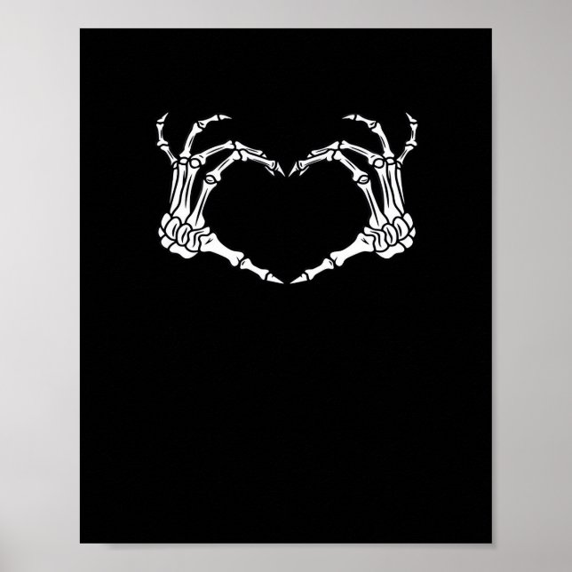Skeleton Hand Heart Halloween Design  Poster (Front)
