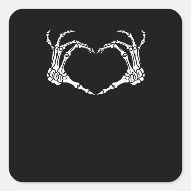 Skeleton Hand Heart Halloween Design  Square Sticker (Front)
