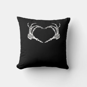 Skeleton Hand Heart Halloween Design  Throw Pillow