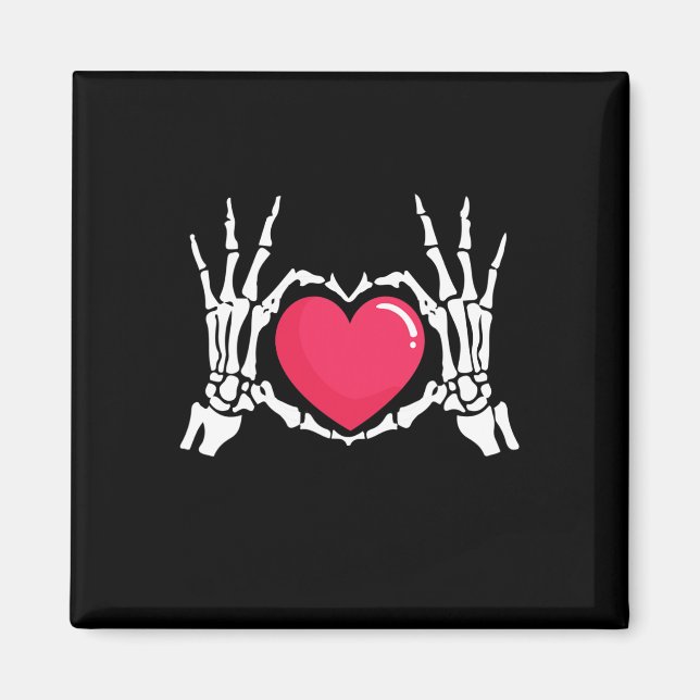 Skeleton Hand Heart Halloween  Magnet (Front)