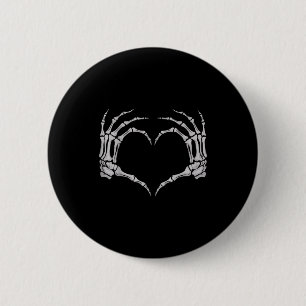 Skeleton Hand Heart Halloween Valentines Matching  2 Inch Round Button