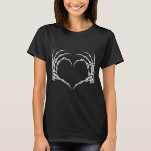 Skeleton Hand Heart Halloween Valentines Matching  T-Shirt