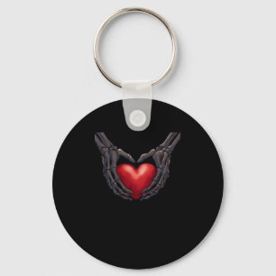 Skeleton Hand Heart Keychain