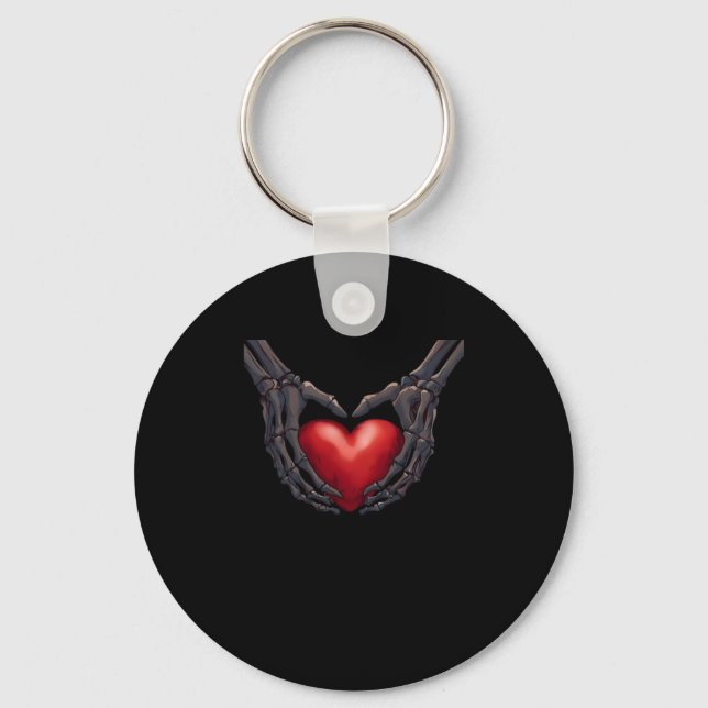 Skeleton Hand Heart Keychain (Front)