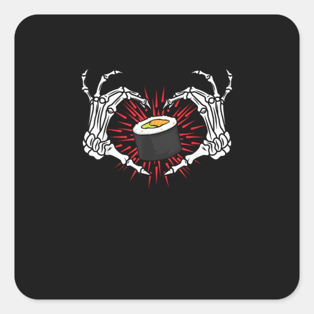 Skeleton Hand Heart Lazy Diy Halloween Costume Coo Square Sticker (Front)
