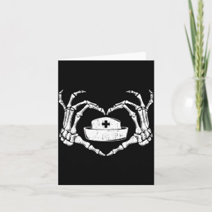 Skeleton Hand Heart Lazy Halloween Costume Funny Card