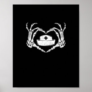 Skeleton Hand Heart Lazy Halloween Costume Funny N Poster