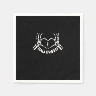 Skeleton Hand Heart Lazy Halloween Costume Funny Napkin