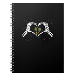 Skeleton Hand Heart Maracas Cinco De Mayo Mexican  Notebook
