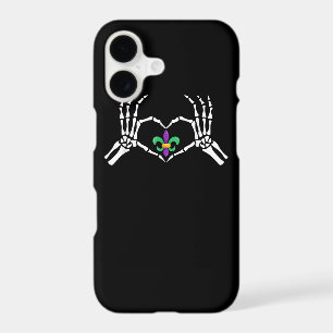 Skeleton Hand Heart Mardi Gras Vibrant Expression