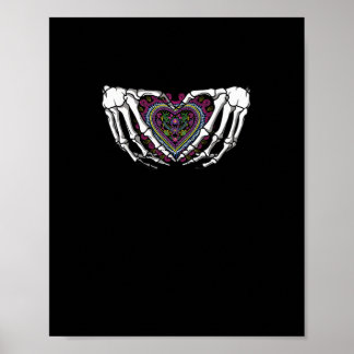 Skeleton Hand Heart Muertos Mexican Day Of Dead Poster